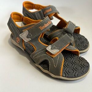Timberland boys size 1 adventure seeker double strap sandals grey orange
